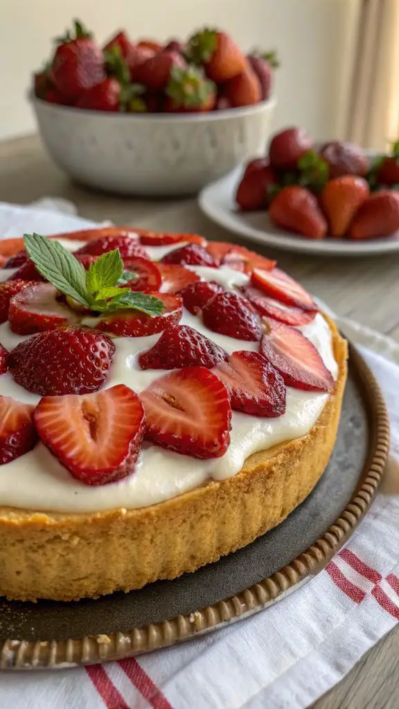 TORTA FRAGOLE E YOGURT splendidamente impiattato
