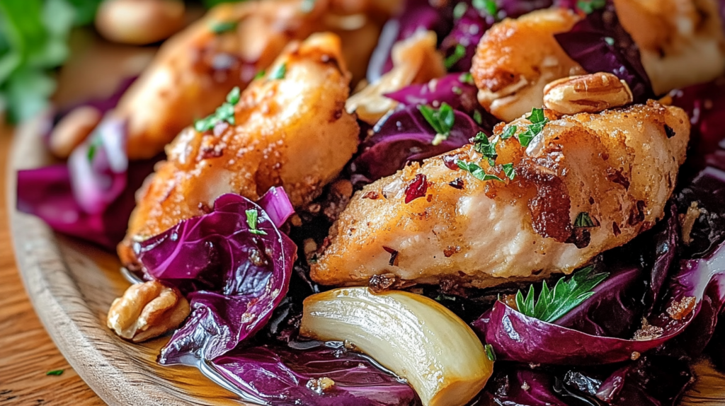 Straccetti di Pollo Radicchio e Noci