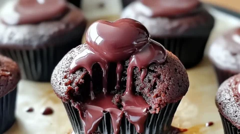 Cupcake Lava al Cioccolato e Lampone