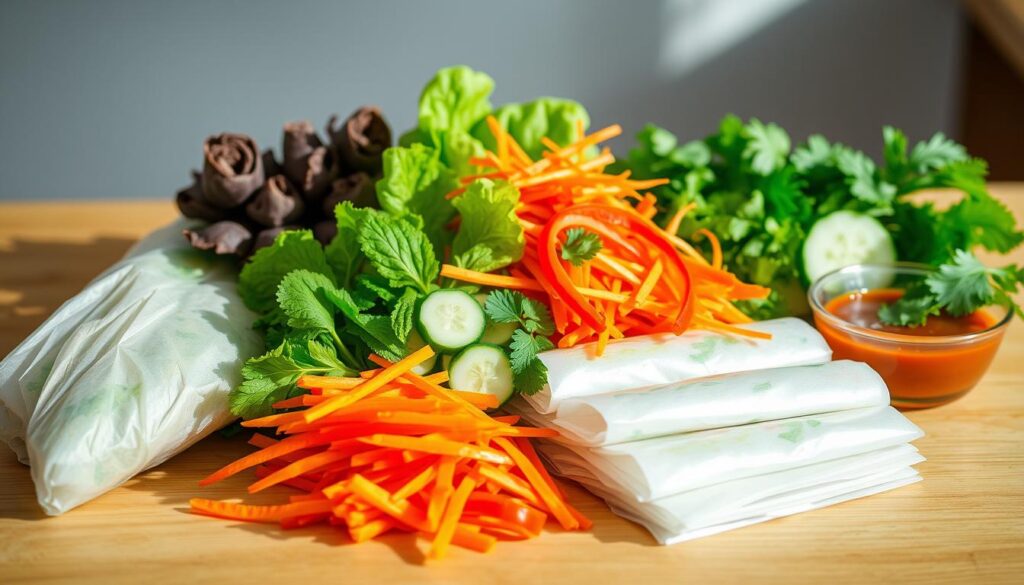 Ingredienti per Spring Rolls Ingredienti per Spring Rolls