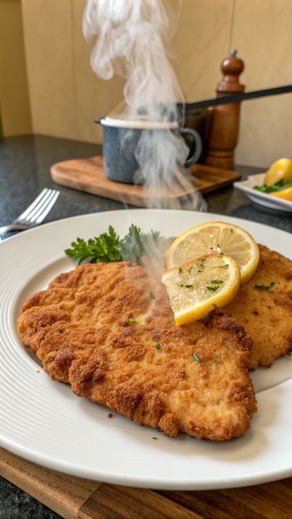 Primo piano di delizioso Cotoletta al forno