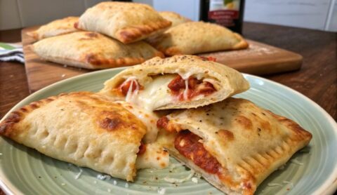 Un delizioso piatto di Homemade Easy Cheesy Pizza Pockets