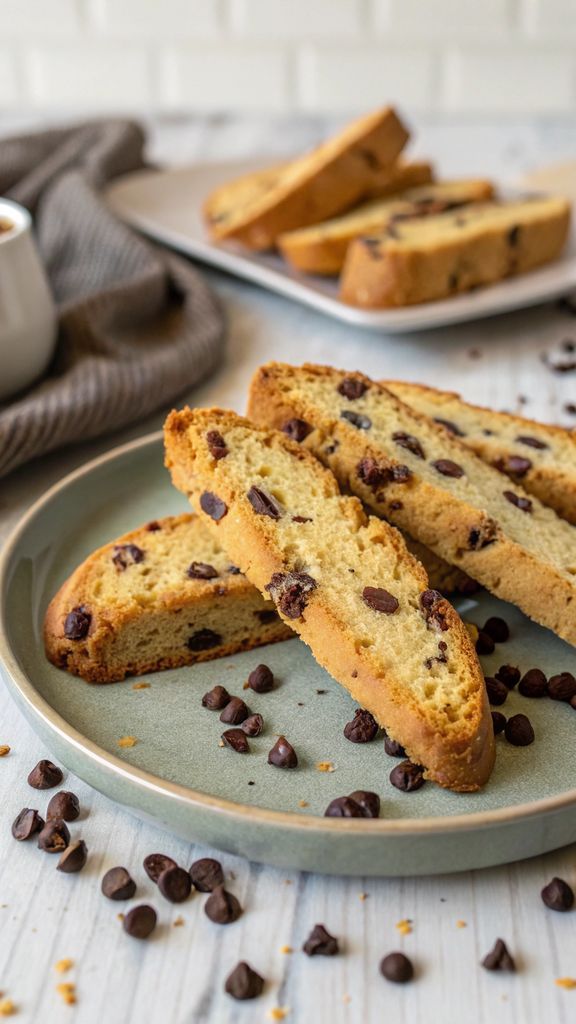 Biscotti con gocce di cioccolato splendidamente impiattato