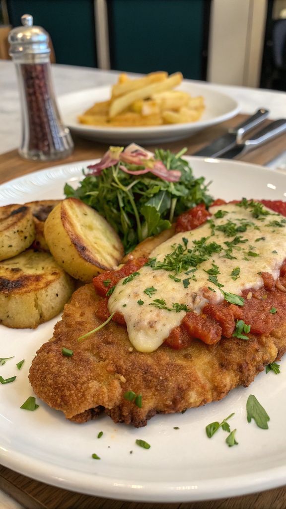 Primo piano di delizioso Cotoletta al forno
