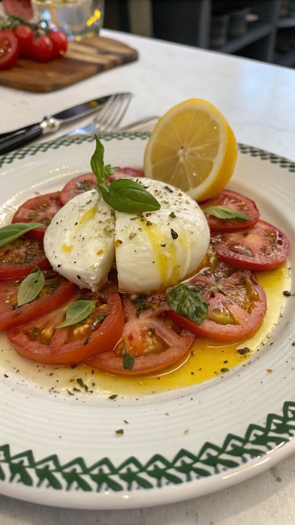 Primo piano di delizioso Caprese al limone di Sal De Riso