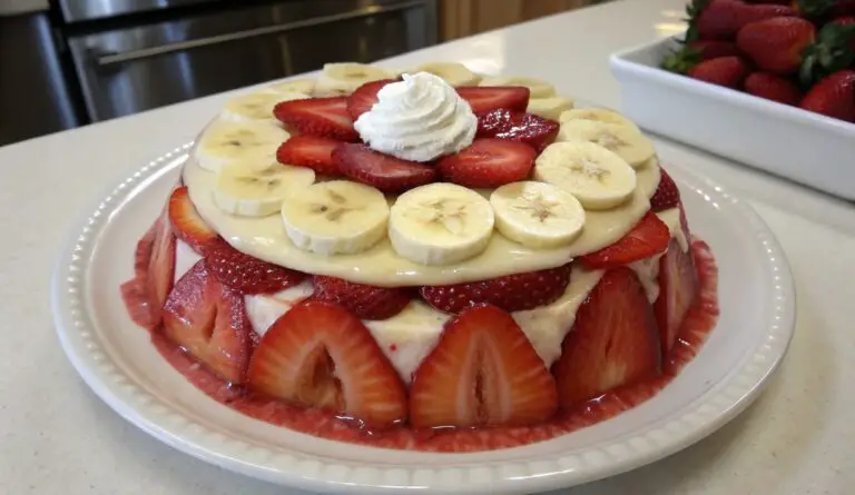 Un delizioso piatto di Strawberry Banana Pudding Dessert