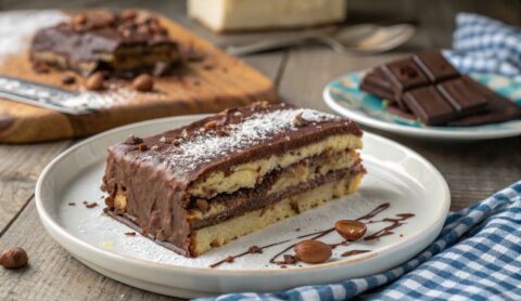 Un delizioso piatto di Mattonella paradiso alla nutella