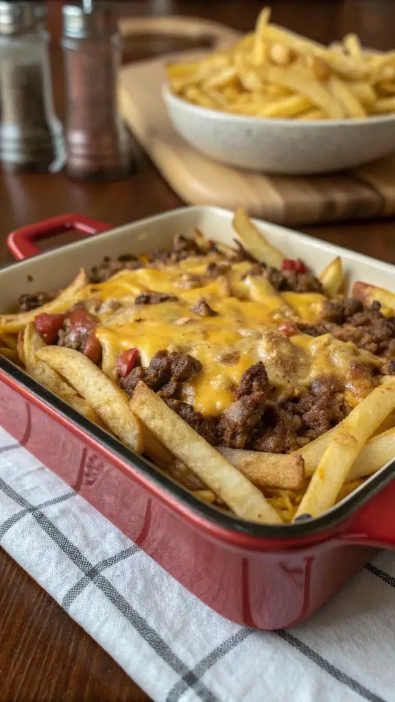 Preparazione passo-passo di Cheeseburger French Fry Casserole