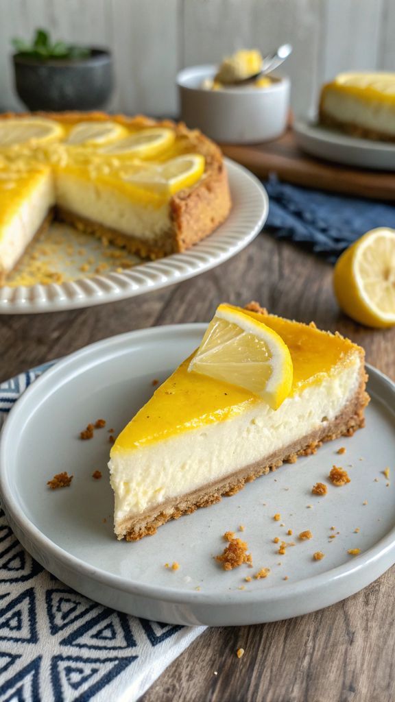 Primo piano di delizioso Cheesecake al limone