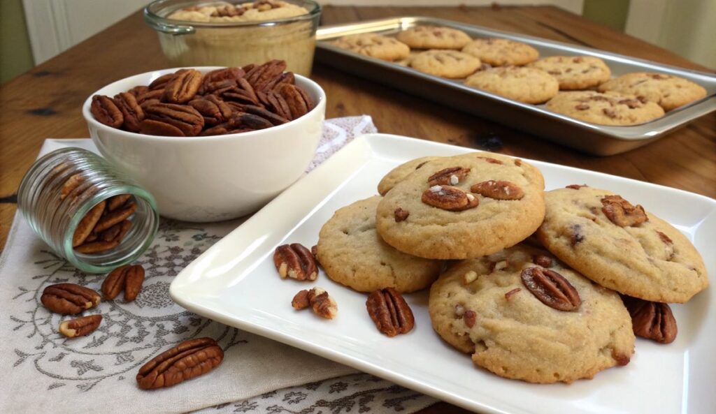 Un delizioso piatto di Butter Pecan Cookies