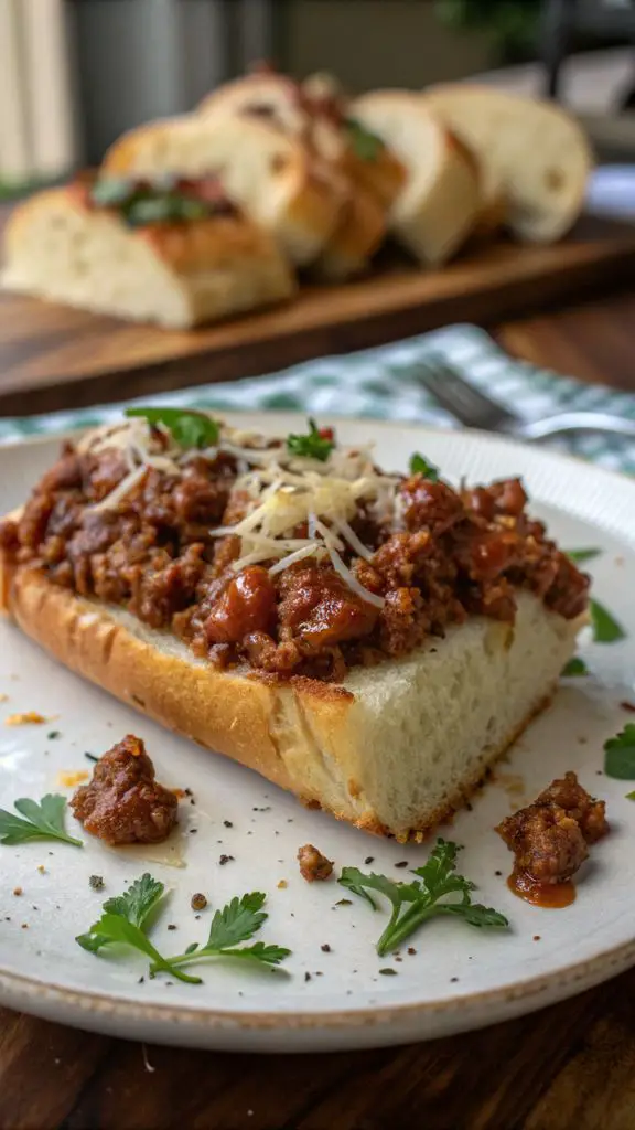 Preparazione passo-passo di Sloppy Joe Garlic Bread