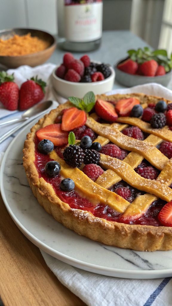 Crostata paradiso splendidamente impiattato