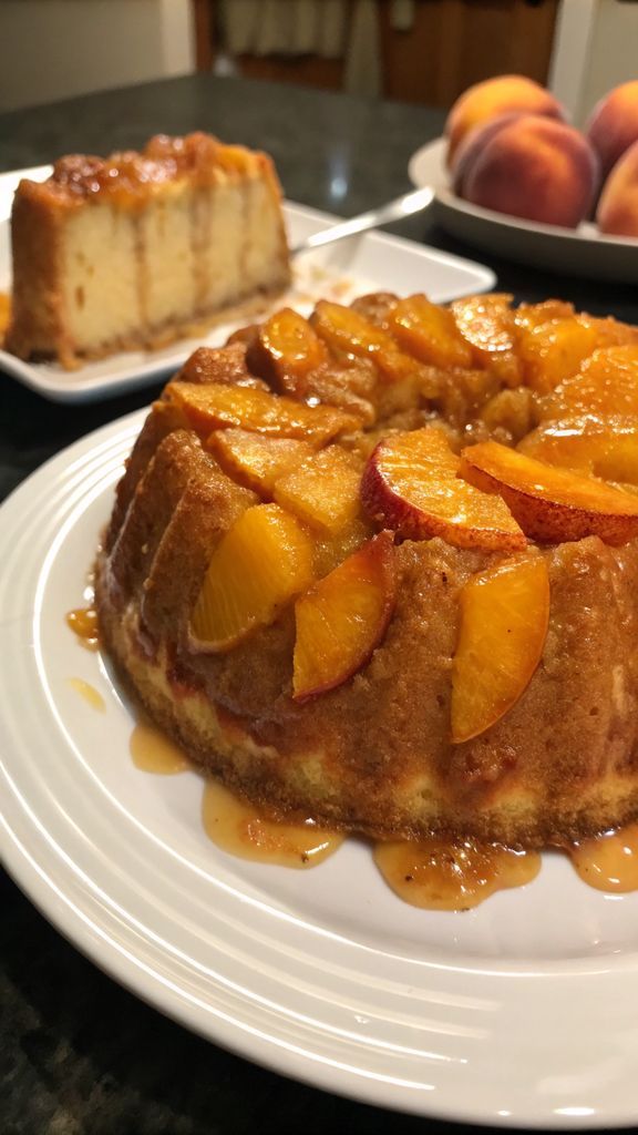Preparazione passo-passo di Peach Cobbler Pound Cake