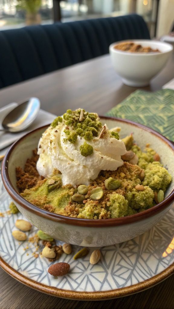 Primo piano di delizioso Sbriciolata al pistacchio