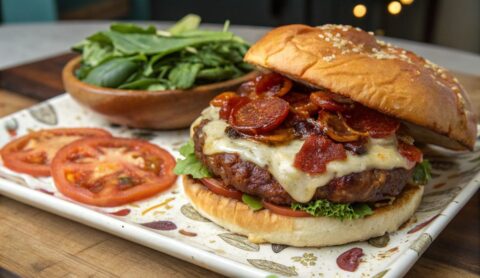 Un delizioso piatto di Old School Pizza Burgers