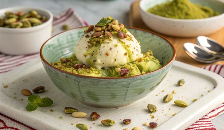 Un delizioso piatto di Sbriciolata al pistacchio