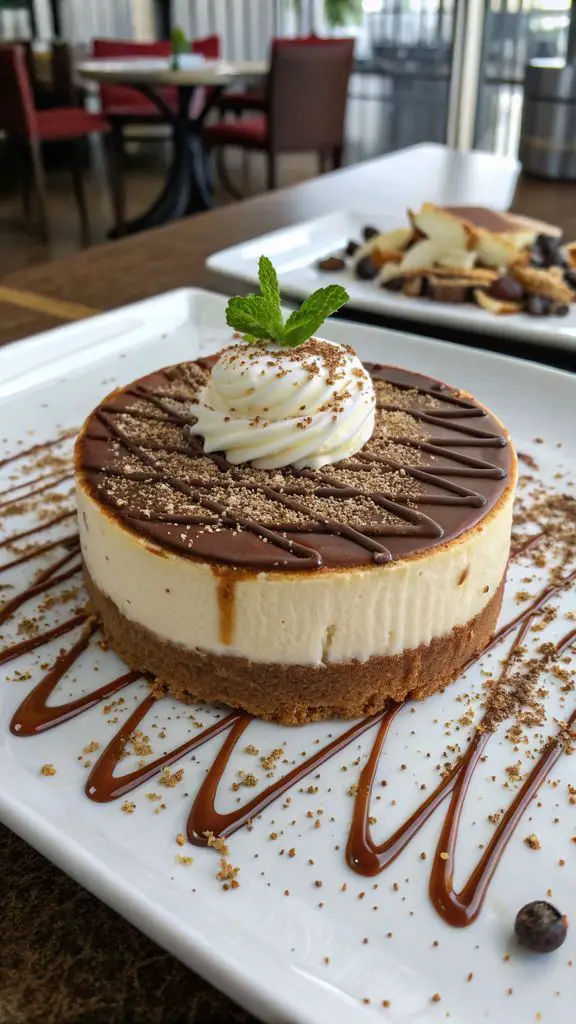 Un delizioso piatto di Cheesecake al Baileys e Caffè
