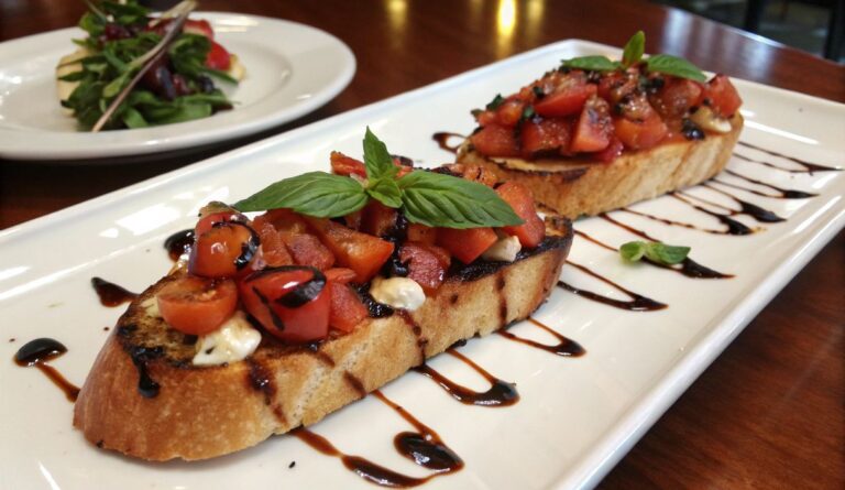 Un delizioso piatto di Balsamic Bruschetta Heaven in a Bite!