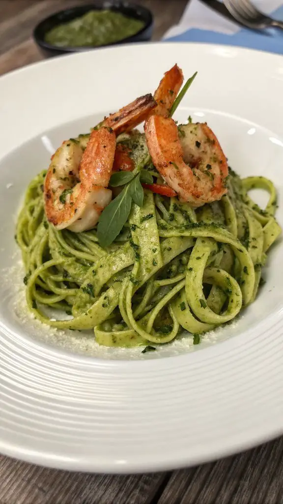 Preparazione passo-passo di Linguine al Pesto di Zucchine con Gamberone Scottato