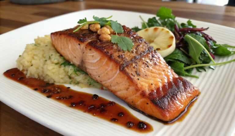 Un delizioso piatto di Sweet Maple Salmon Recipe Alert!