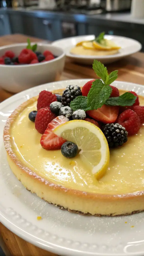 Un delizioso piatto di Crema diplomatica al limone Fresca e deliziosa per tutti i dolci estivi