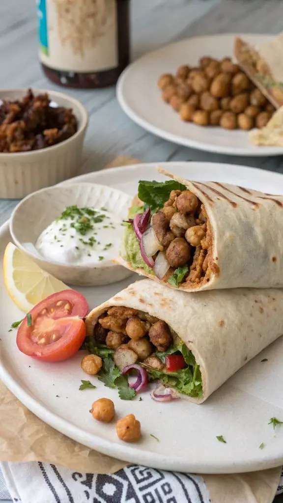 Un delizioso piatto di Assapora il Gusto Autentico Mediorientale: Wrap di Ceci Shawarma!