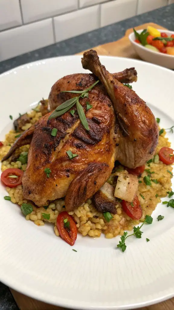 Un delizioso piatto di Ricetta Pollo Spatchcock Arrostito Croccante