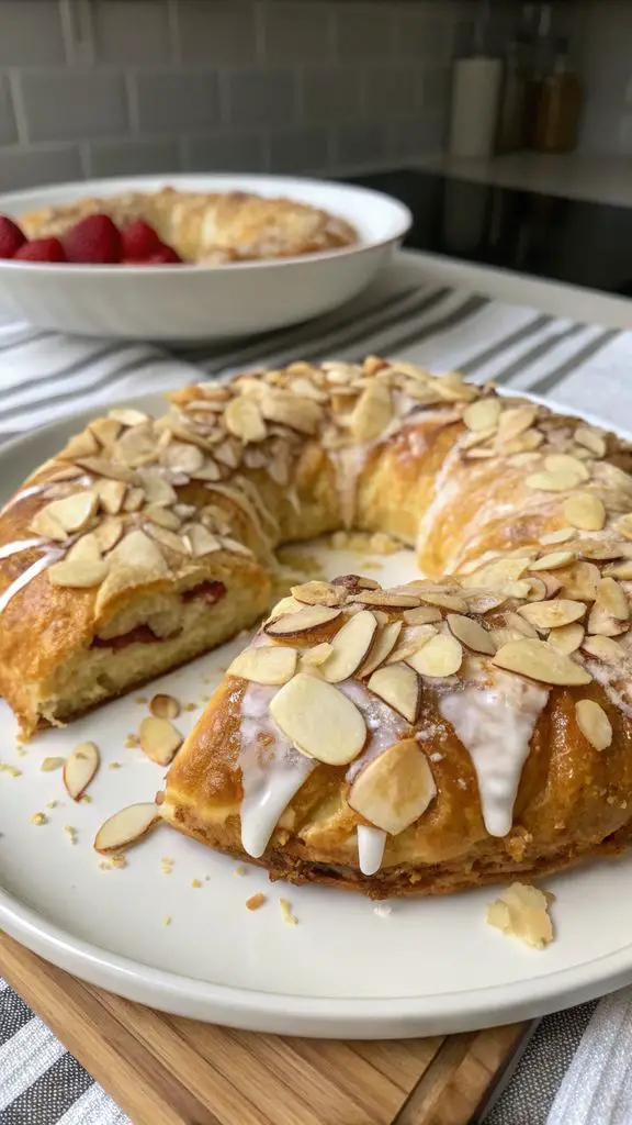 Un delizioso piatto di Ricetta fatta in casa per i Kringle alle mandorle