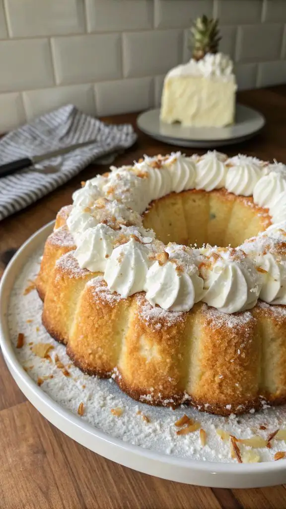 Un delizioso piatto di Ciambella di pavesini: la ricetta del dolce cremoso e profumato al cocco