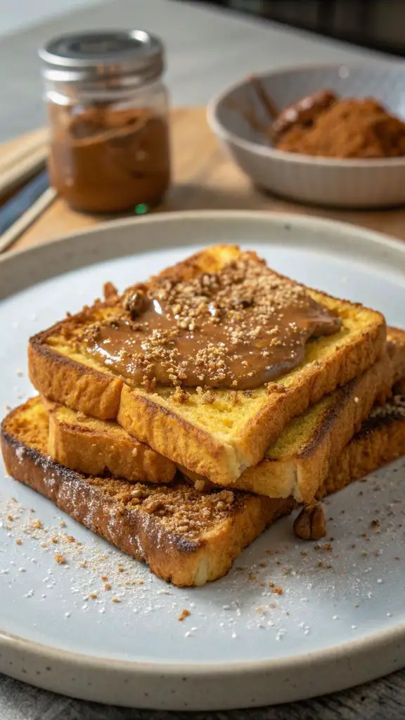 Un delizioso piatto di Ricetta Toast Francese Biscoff Croccante per Principianti