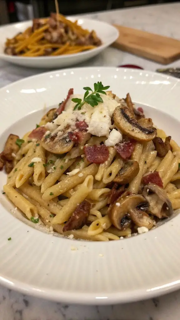 Preparazione passo-passo di Trofie funghi, pancetta e philadelphia