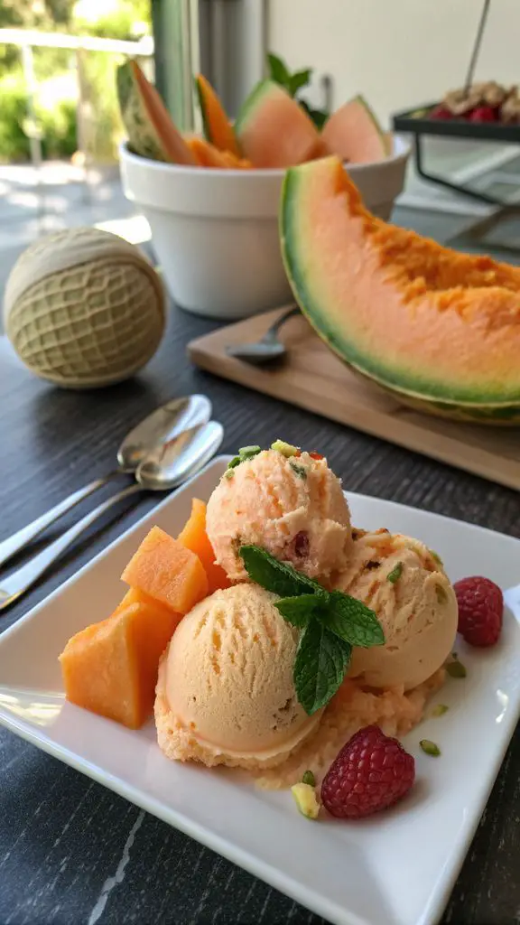 Un delizioso piatto di GELATO AL MELONE