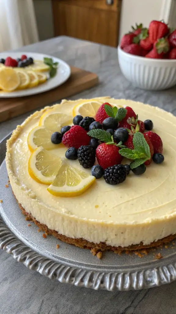 Un delizioso piatto di Cheesecake al Limone senza cottura