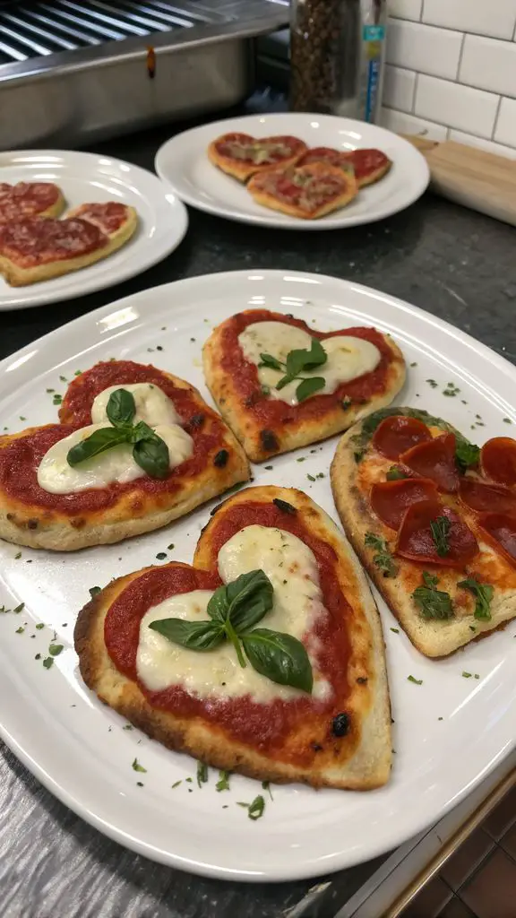 Un delizioso piatto di Ricetta Mini Pizze a Forma di Cuore