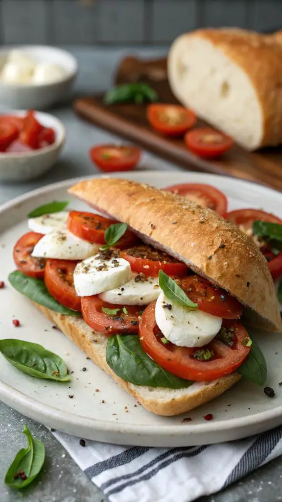 Un delizioso piatto di Affetta l'Estate con la Ricetta del Panino Caprese Definitivo Ispirato all'Italia!