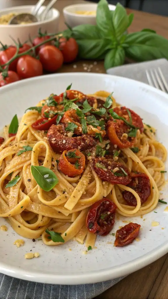 Preparazione passo-passo di PASTA CON POMODORI SECCHI