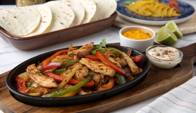 Un delizioso piatto di Sizzling Flavorful Chicken Fajitas Recipe