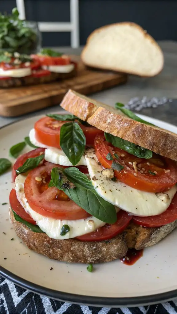 Preparazione passo-passo di Affetta l'Estate con la Ricetta del Panino Caprese Definitivo Ispirato all'Italia!