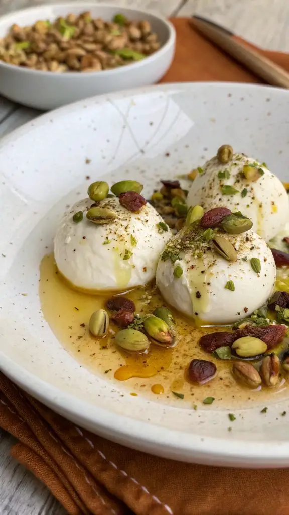 Un delizioso piatto di Bocconcini di ricotta, pistacchio e miele che delizieranno il vostro palato!