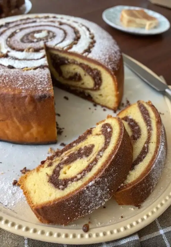 Un delizioso piatto di Torta marmorizzata perfetta: delizia vorticosa facile