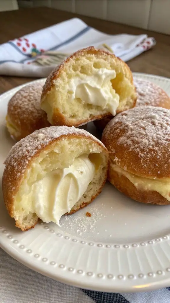 Preparazione passo-passo di Bomboloni Ciambelle ripiene di crema italiana