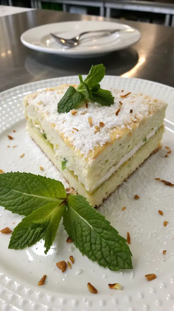 Preparazione passo-passo di **Torta Fresca al Cocco e Menta