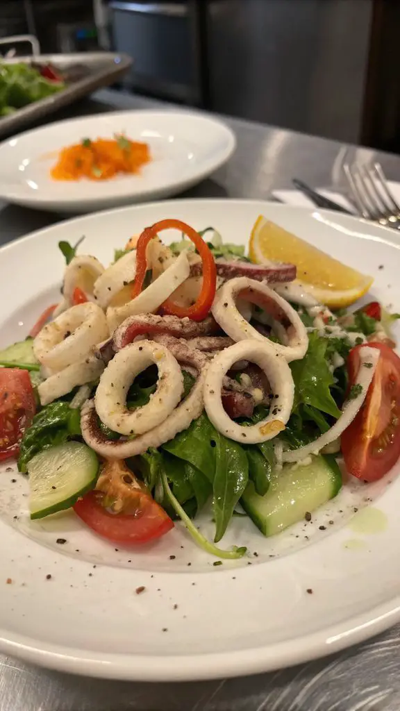 Un delizioso piatto di INSALATA DI CALAMARI