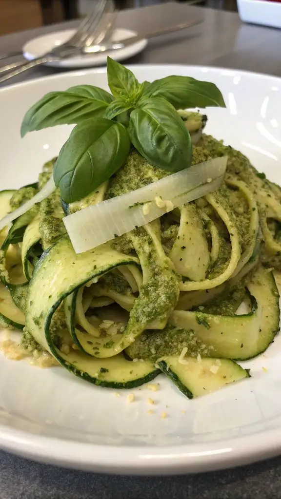 Un delizioso piatto di Pesto Estivo di Zucchine e Basilico