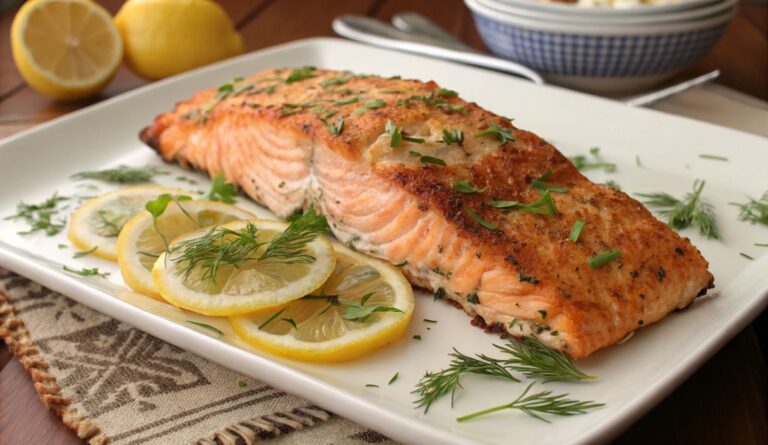 Un delizioso piatto di Flaky Baked Salmon Perfection!