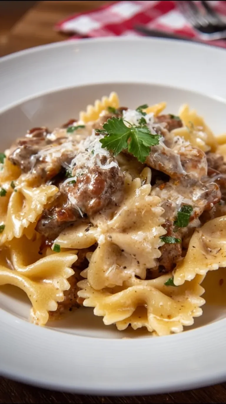 Pasta Cremosa di Manzo e Farfalle, Una Cena da Sogno!