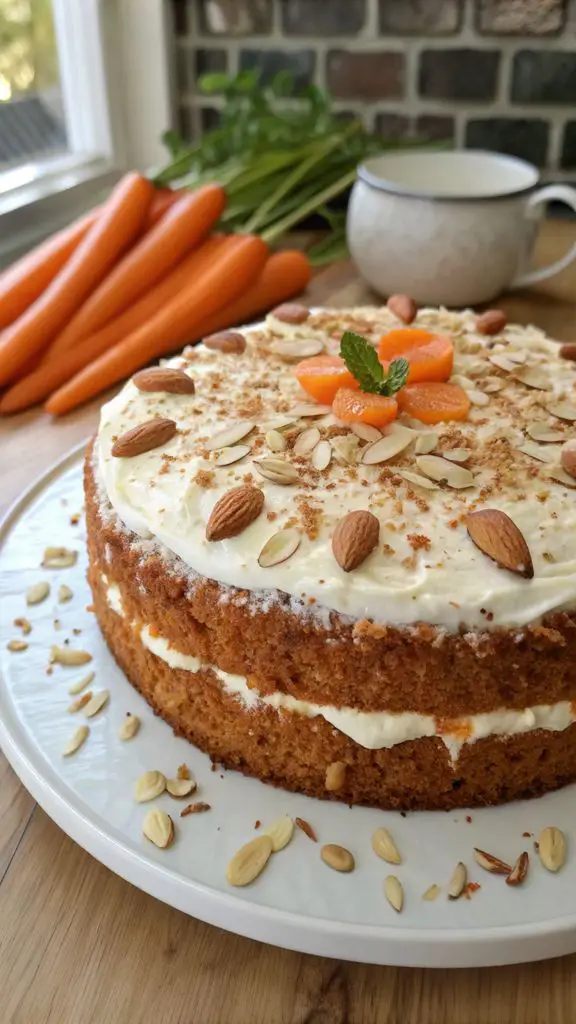 Un delizioso piatto di Torta al Cocco, Carote e Mandorle
