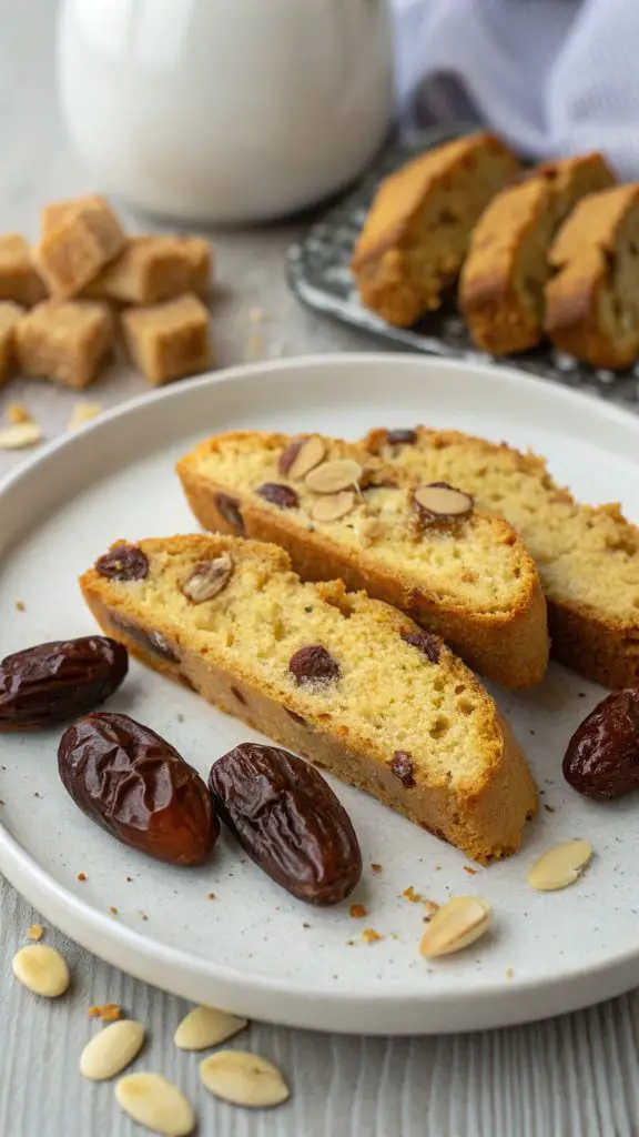 Un delizioso piatto di Biscotti Al Burro Di Mandorle E Datteri - 6 Ingredienti, Senza Uova