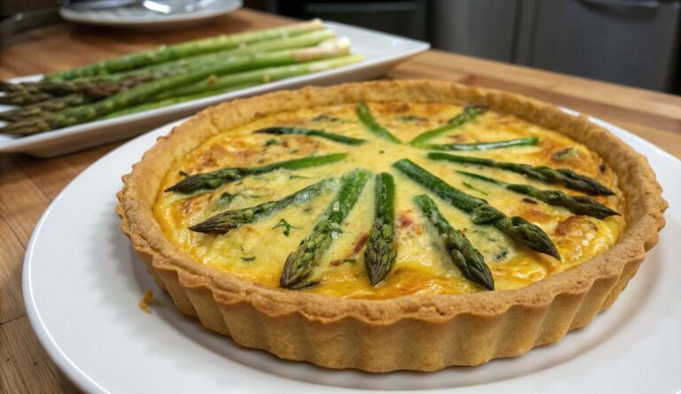 Un delizioso piatto di Cheddar Asparagus Quiche Recipe That's Pure Perfection!