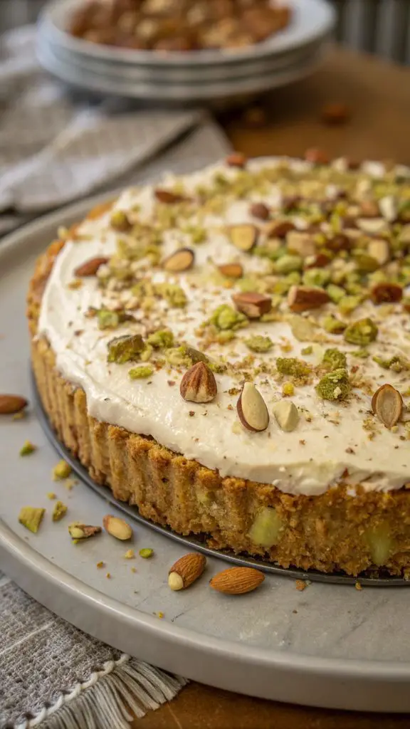 Preparazione passo-passo di Torta a strati di mandorle e pistacchi della nonna: una delizia cremosa e ricca di noci